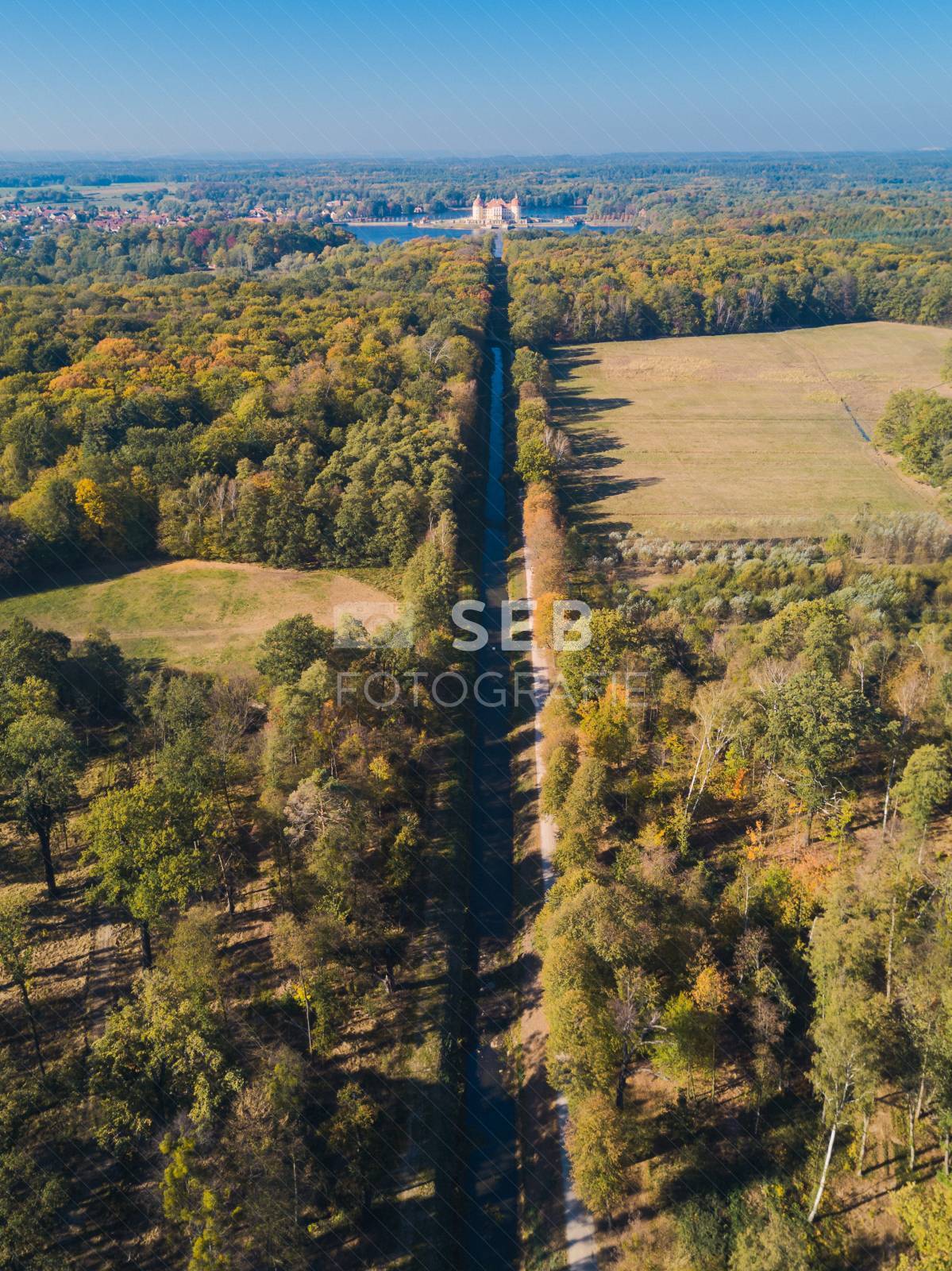 Blick zum Schloss Moritzburg