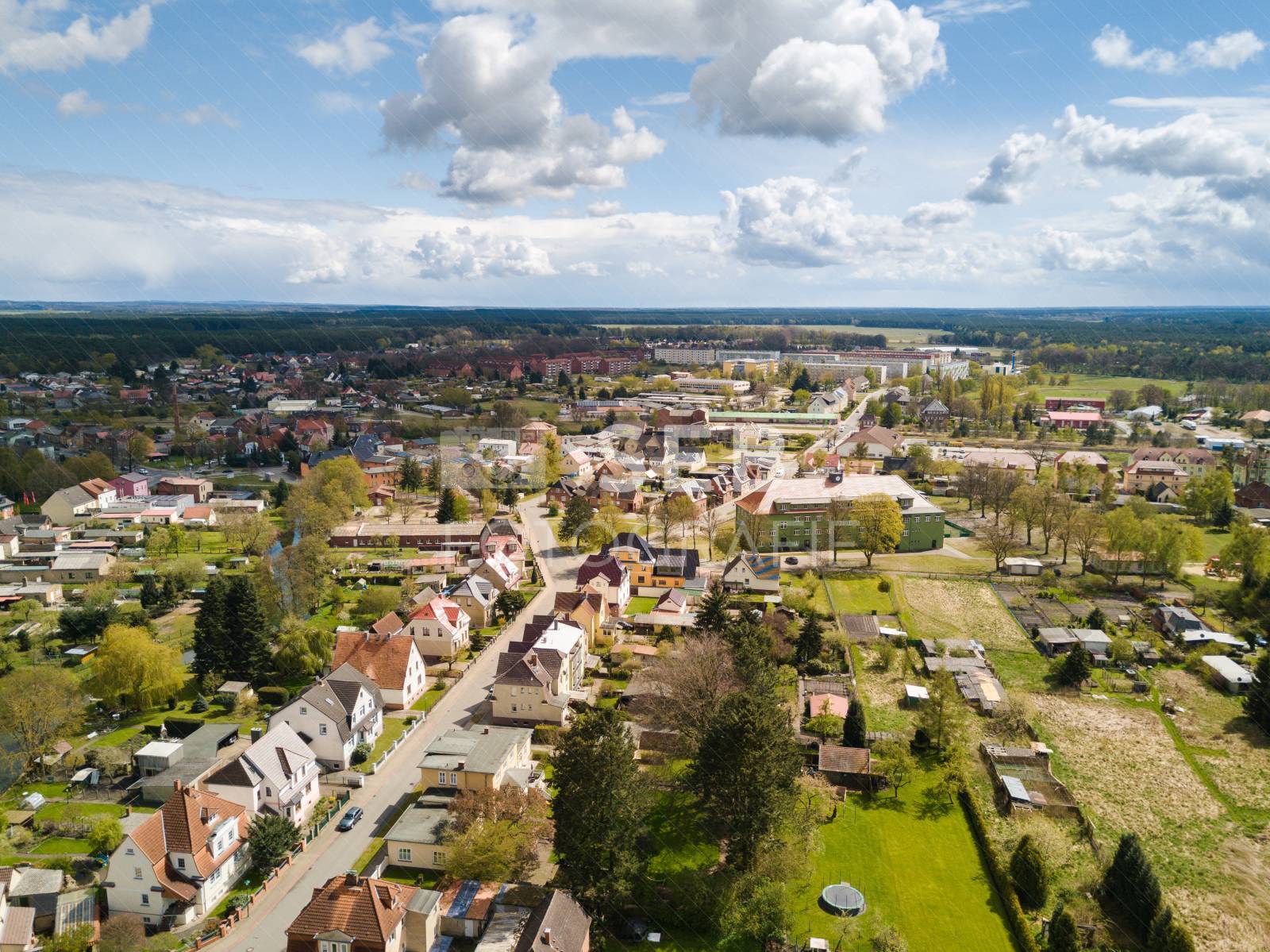 Blick über Neustadt-Glewe im Frühling