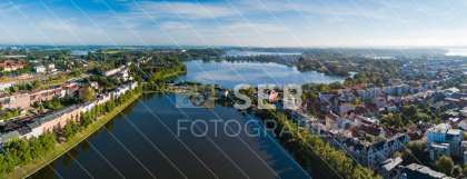 Panoramablick zum Nordufer des Pfaffenteichs in Schwerin