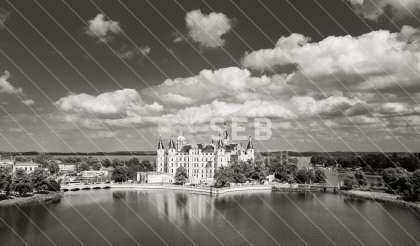 Das Schweriner Schloss in schwarz/weiß